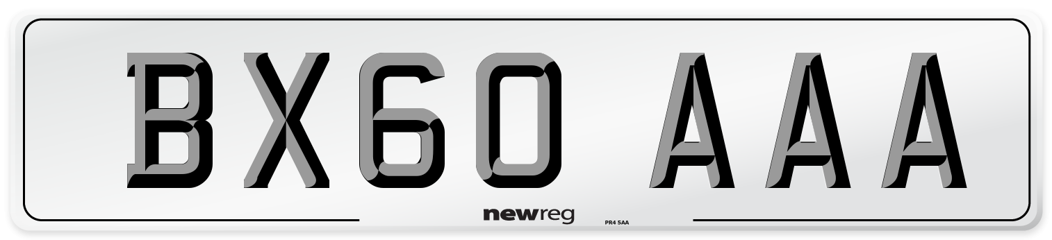 BX60 AAA Number Plate from New Reg